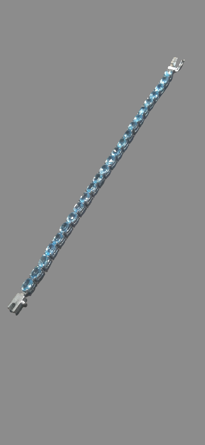 Ocean-Hued Swiss Blue Topaz Bracelet in Sterling Silver