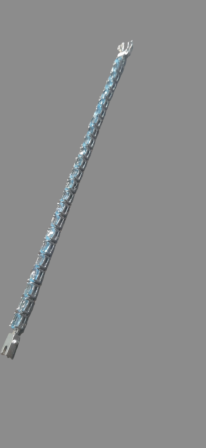 Ocean-Hued Swiss Blue Topaz Bracelet in Sterling Silver